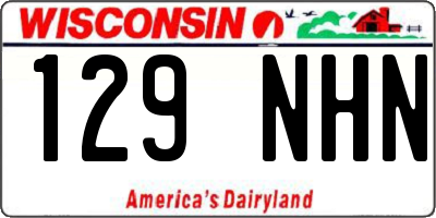 WI license plate 129NHN