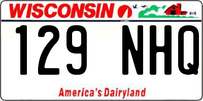 WI license plate 129NHQ