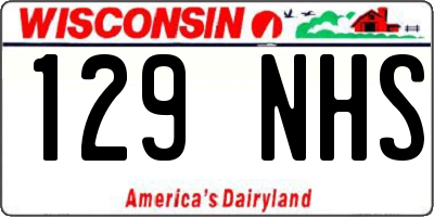 WI license plate 129NHS