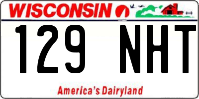 WI license plate 129NHT