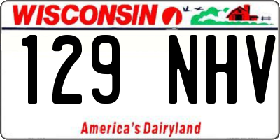 WI license plate 129NHV