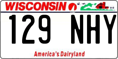WI license plate 129NHY