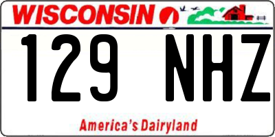 WI license plate 129NHZ