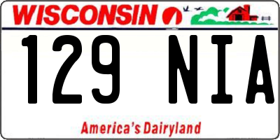 WI license plate 129NIA