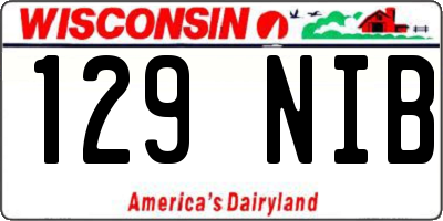 WI license plate 129NIB