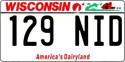 WI license plate 129NID