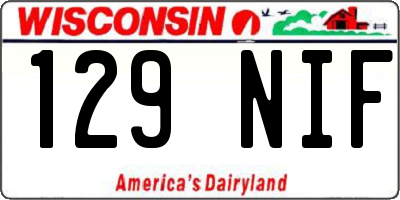 WI license plate 129NIF