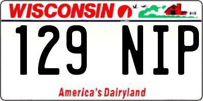 WI license plate 129NIP
