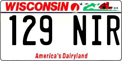 WI license plate 129NIR
