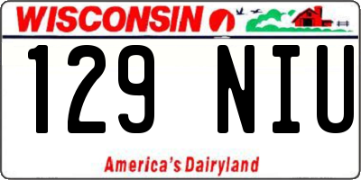 WI license plate 129NIU