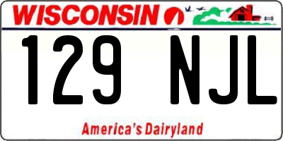 WI license plate 129NJL