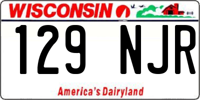 WI license plate 129NJR