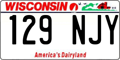 WI license plate 129NJY