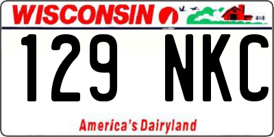 WI license plate 129NKC