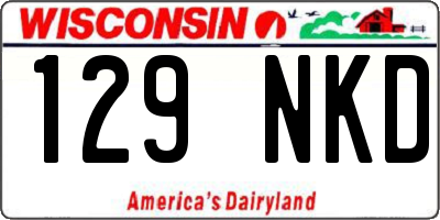 WI license plate 129NKD
