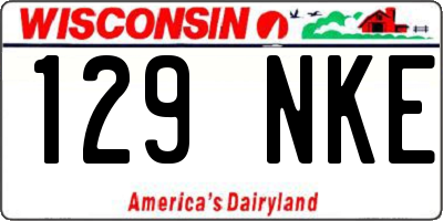 WI license plate 129NKE