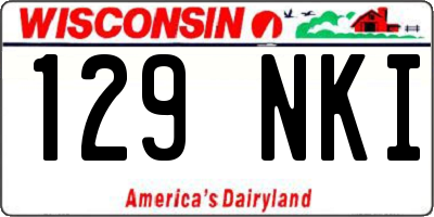 WI license plate 129NKI