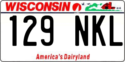 WI license plate 129NKL