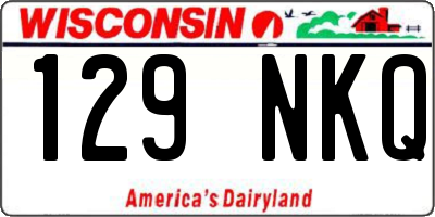 WI license plate 129NKQ