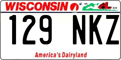 WI license plate 129NKZ
