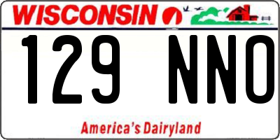 WI license plate 129NNO