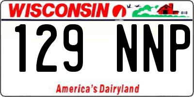 WI license plate 129NNP