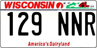 WI license plate 129NNR