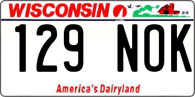 WI license plate 129NOK