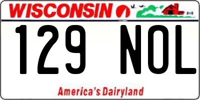 WI license plate 129NOL