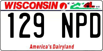 WI license plate 129NPD