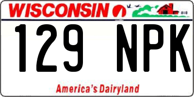WI license plate 129NPK