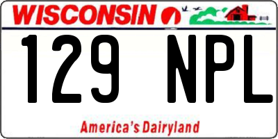 WI license plate 129NPL