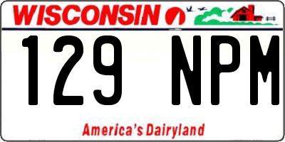 WI license plate 129NPM