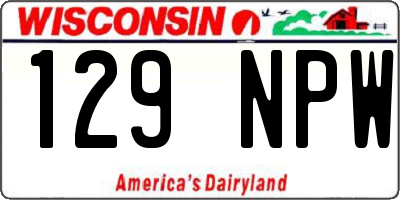 WI license plate 129NPW