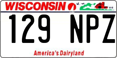 WI license plate 129NPZ