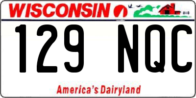 WI license plate 129NQC