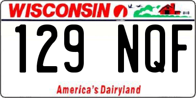 WI license plate 129NQF