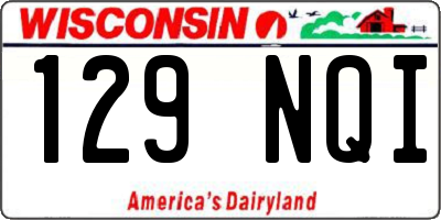 WI license plate 129NQI