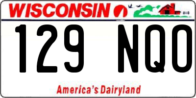 WI license plate 129NQO
