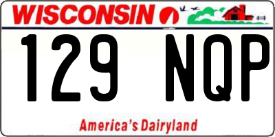 WI license plate 129NQP