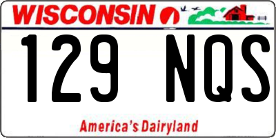 WI license plate 129NQS