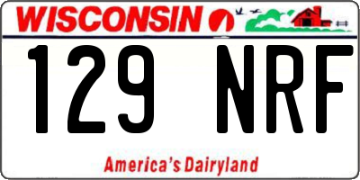WI license plate 129NRF