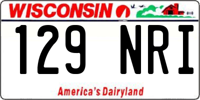 WI license plate 129NRI