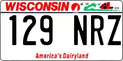 WI license plate 129NRZ