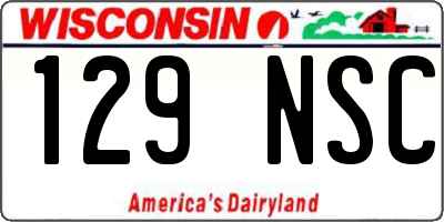 WI license plate 129NSC