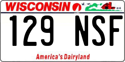 WI license plate 129NSF