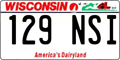 WI license plate 129NSI