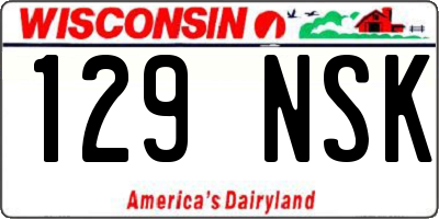 WI license plate 129NSK