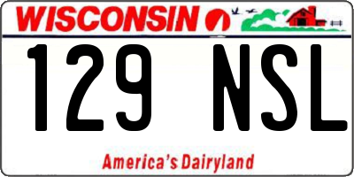 WI license plate 129NSL
