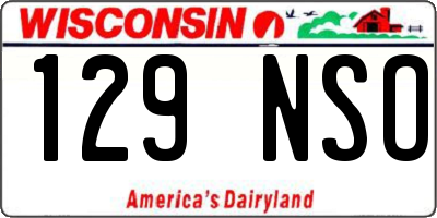 WI license plate 129NSO